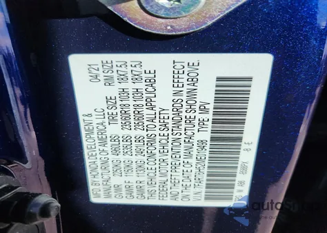 2021 Honda Cr-V Ex z USA, uszkodzony, nr VIN 7FART6H52ME019498